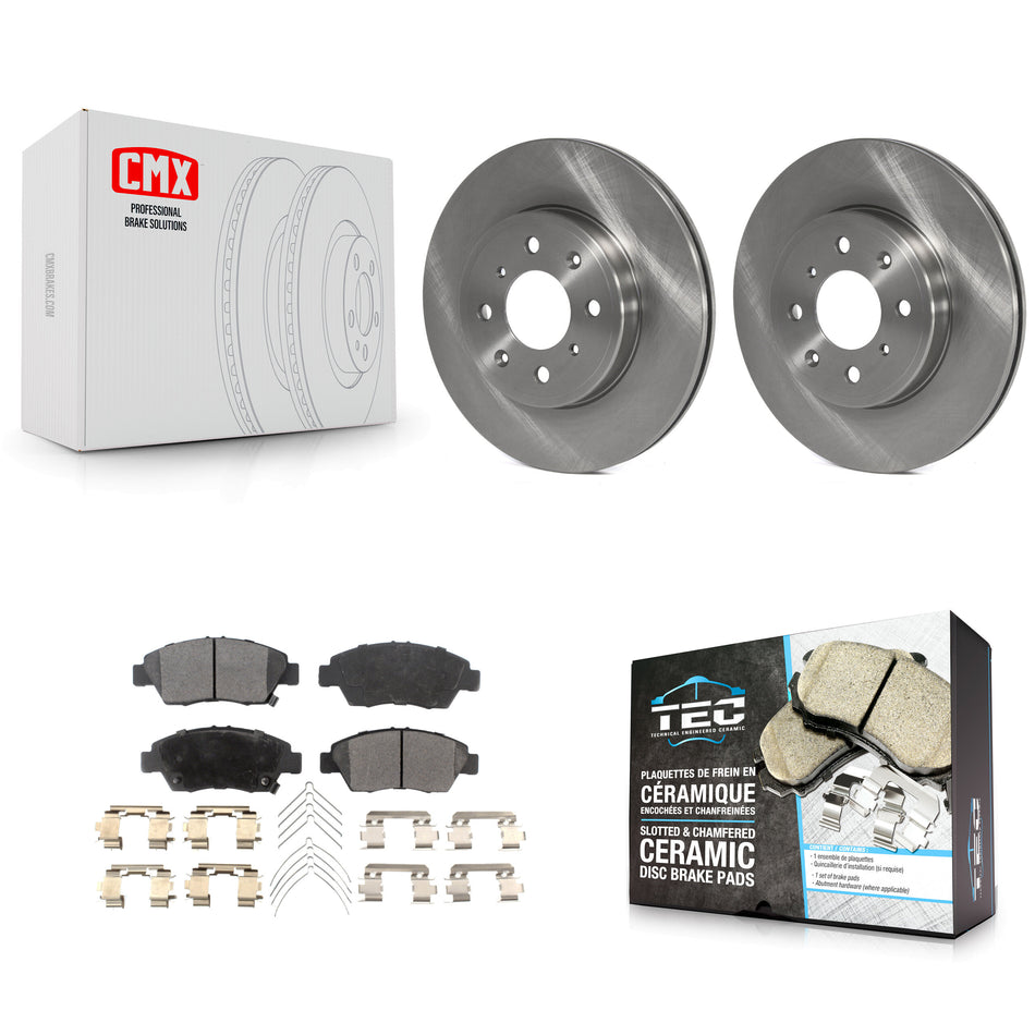 Front Disc Brake Rotors And Ceramic Pads Kit For Honda Fit K8T-100673