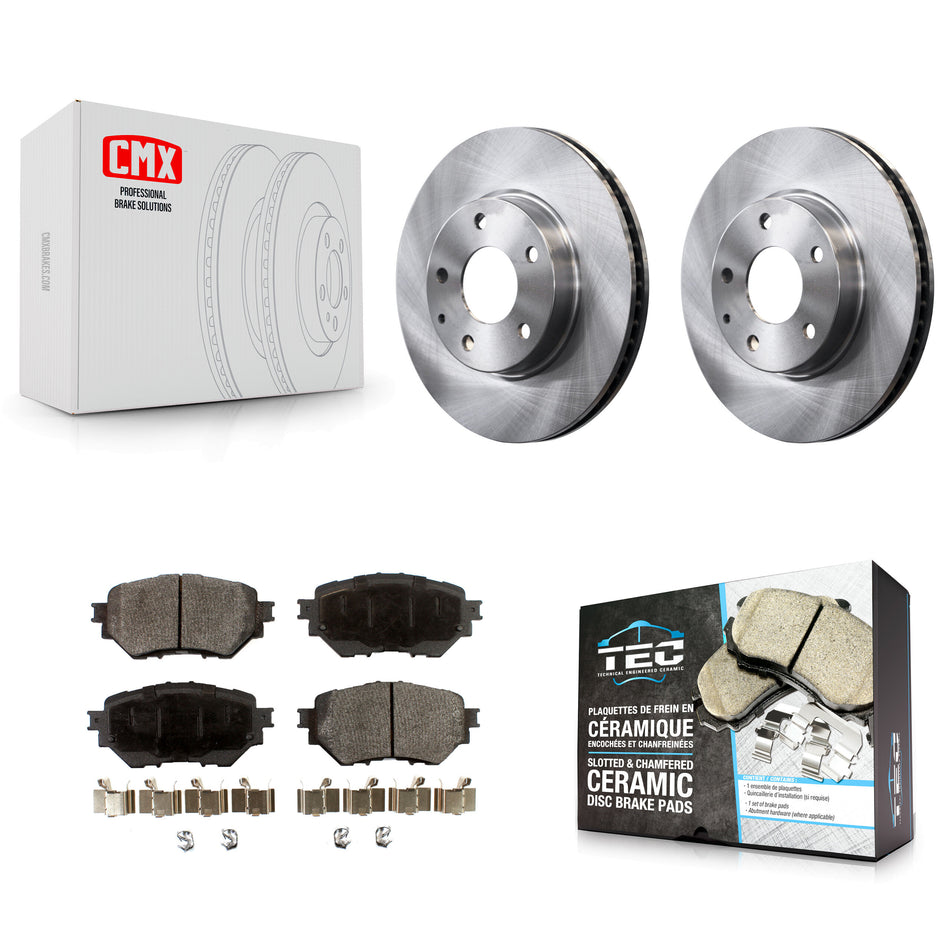 Front Disc Brake Rotors And Ceramic Pads Kit For 2014-2018 Mazda 3 Sport K8T-100678