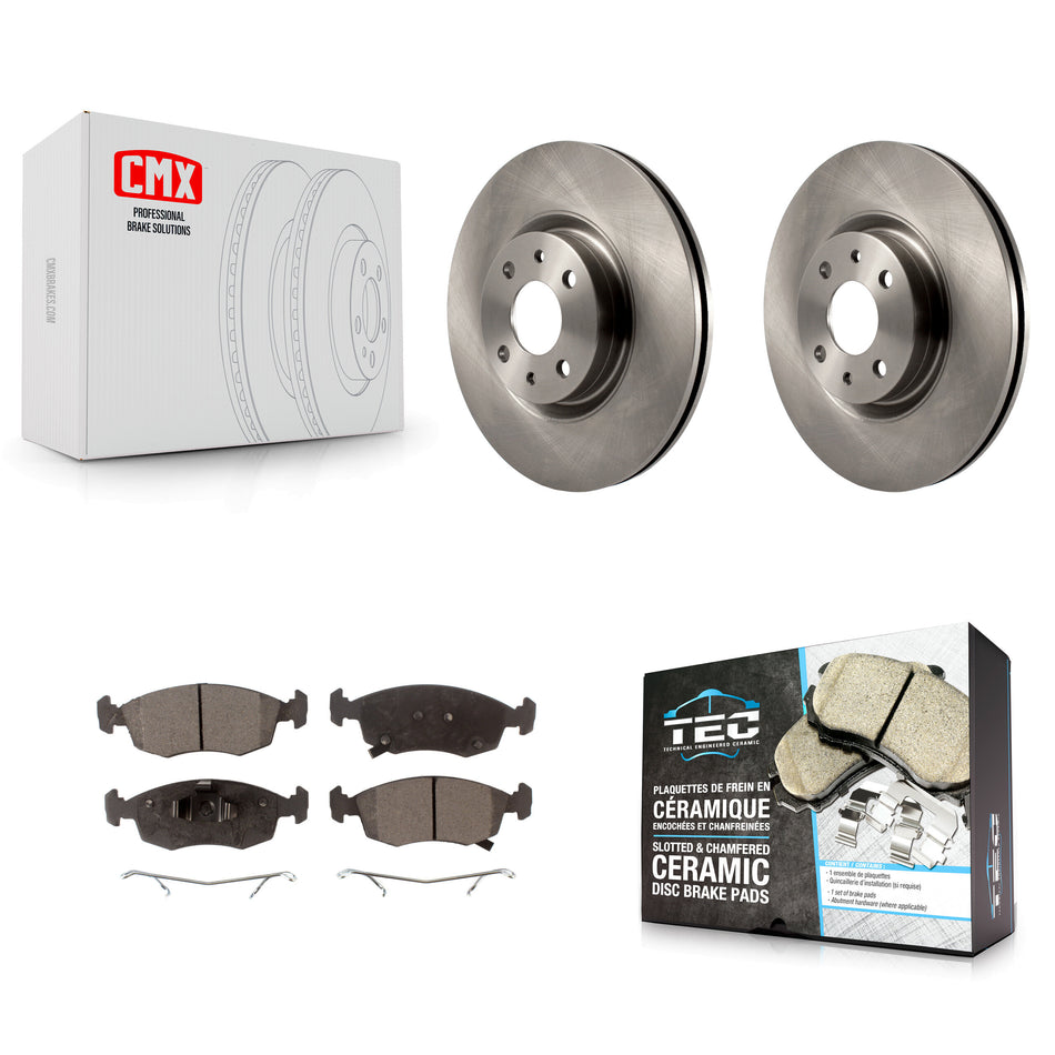 Front Disc Brake Rotors And Ceramic Pads Kit For Fiat 500 K8T-100679