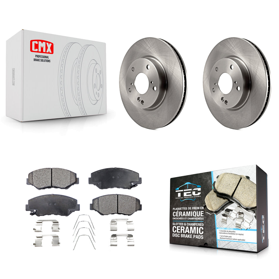 Front Disc Brake Rotors And Ceramic Pads Kit For Honda Civic K8T-100693
