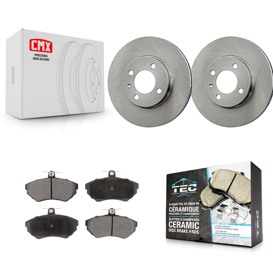 Front Disc Brake Rotors And Ceramic Pads Kit For Volkswagen Cabrio Golf Passat K8T-100696