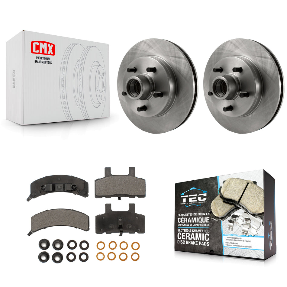 Front Disc Brake Rotors Hub Assembly And Ceramic Pads Kit For Chevrolet C1500 GMC Tahoe Suburban Yukon Express 1500 Savana K8T-100708