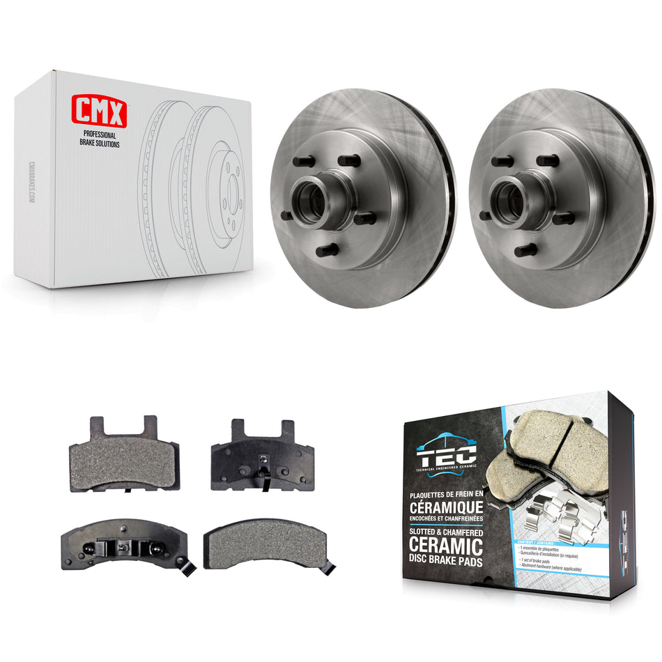 Front Disc Brake Rotors Hub Assembly And Ceramic Pads Kit For Chevrolet Tahoe C1500 Suburban K8T-100709