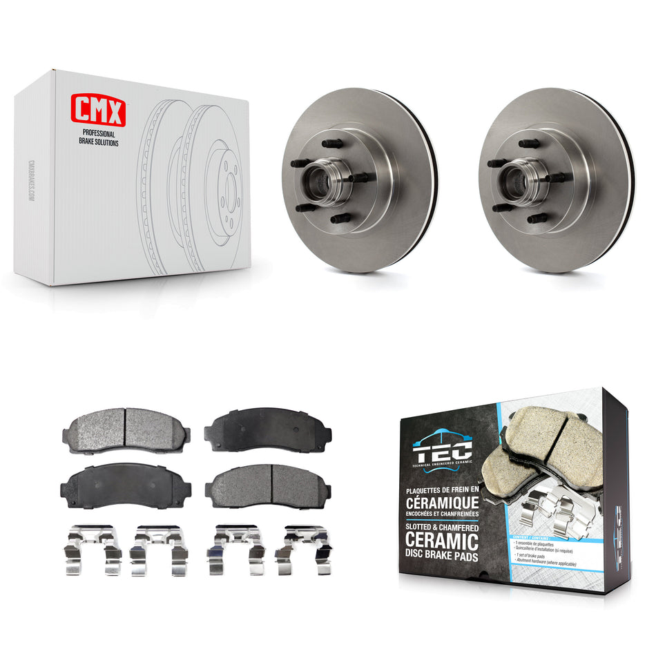 Front Disc Brake Rotors Hub Assembly And Ceramic Pads Kit For Ford Ranger Mazda B2300 B3000 B4000 K8T-100729