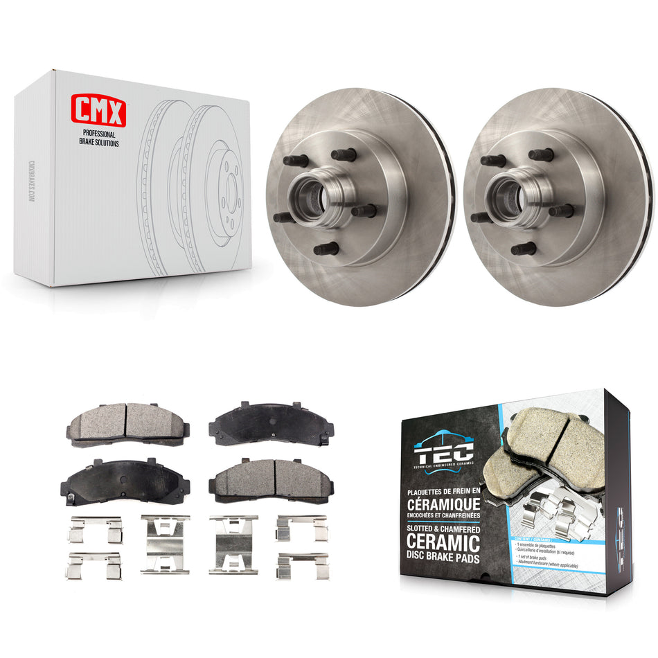 Front Disc Brake Rotors Hub Assembly And Ceramic Pads Kit For Ford Ranger Mazda B3000 B4000 B2300 K8T-100732
