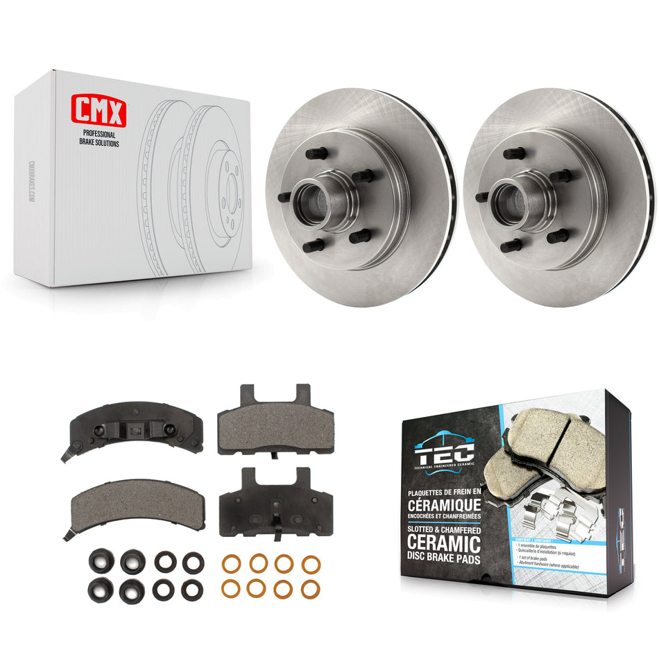Front Disc Brake Rotors Hub Assembly And Ceramic Pads Kit For C1500 Chevrolet GMC Suburban K8T-100764