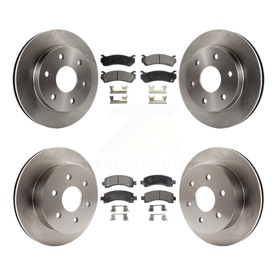 Front Rear Disc Brake Rotors And Ceramic Pads Kit For 2003-2005 Chevrolet Express 2500 GMC Savana K8T-100783