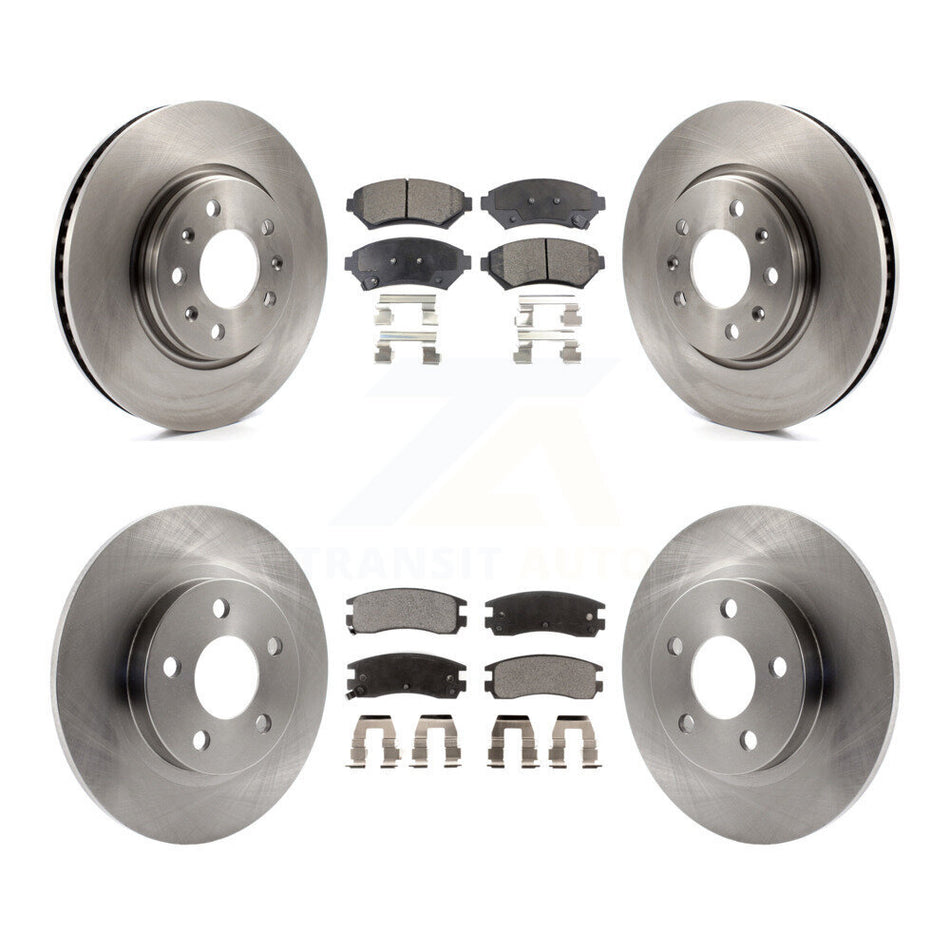 Front Rear Disc Brake Rotors And Ceramic Pads Kit For 2003-2004 Cadillac Seville With Solid Rotor K8T-100800