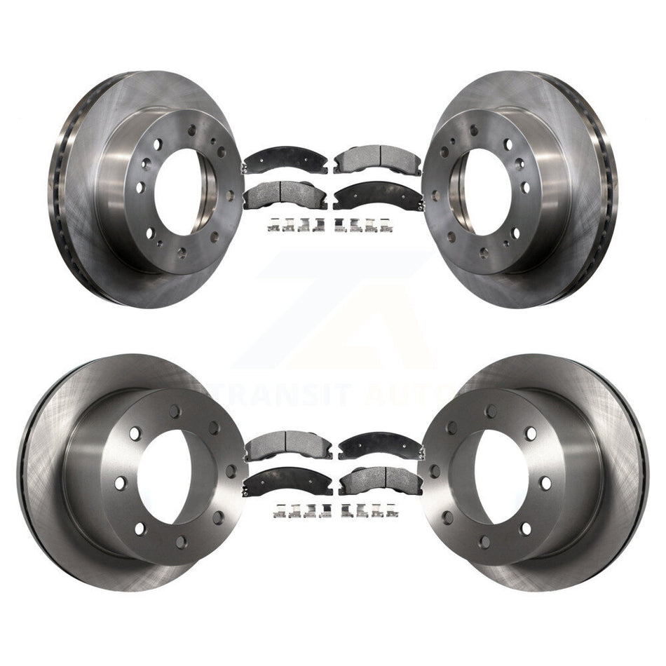 Front Rear Disc Brake Rotors And Ceramic Pads Kit For 2011-2019 Chevrolet Silverado 3500 HD GMC Sierra With Dual Wheels K8T-100876