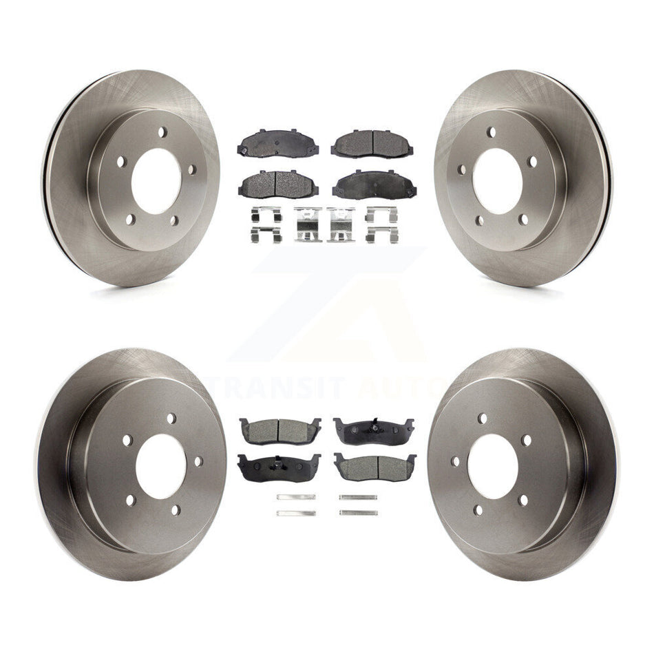 Front Rear Disc Brake Rotors And Ceramic Pads Kit For Ford F-150 4WD K8T-100890