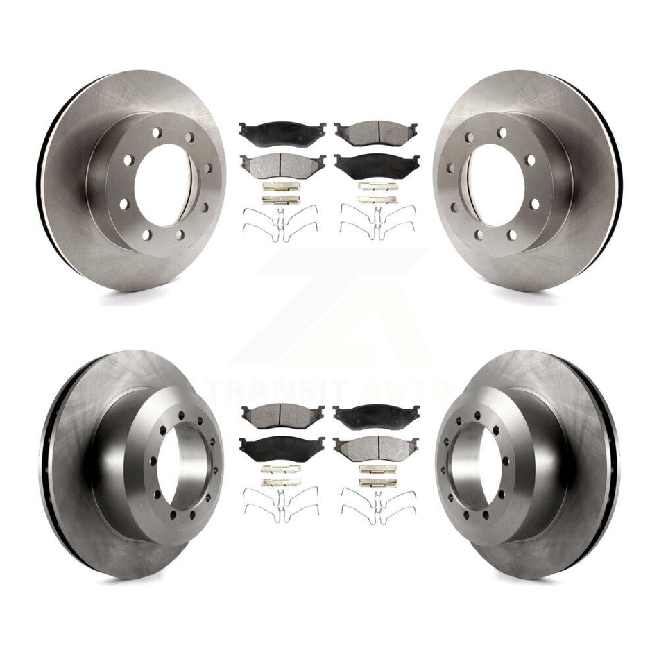 Front Rear Disc Brake Rotors And Ceramic Pads Kit For Ford E-550 Super Duty F-450 F-550 Econoline K8T-100906