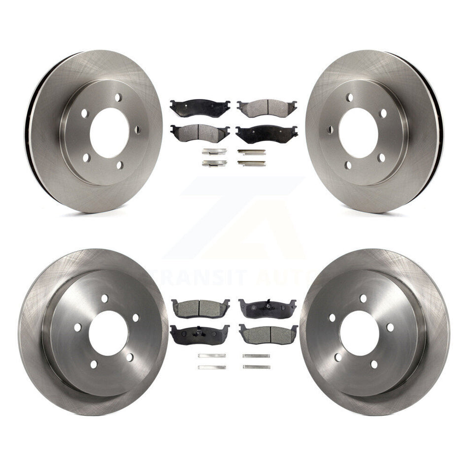 Front Rear Disc Brake Rotors And Ceramic Pads Kit For 1999-2001 Ford Expedition Lincoln Navigator With 14mm Wheel Lugs 4WD K8T-100909