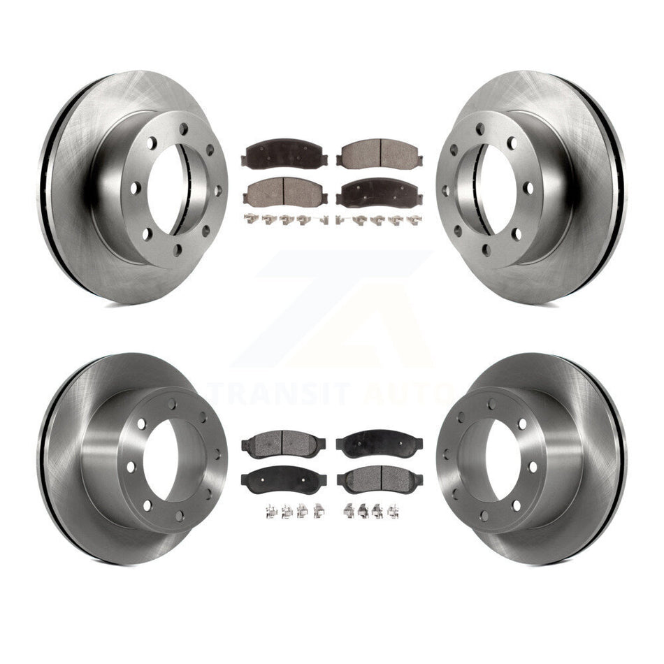 Front Rear Disc Brake Rotors And Ceramic Pads Kit For Ford F-250 Super Duty F-350 With Single Wheels 4WD K8T-100930