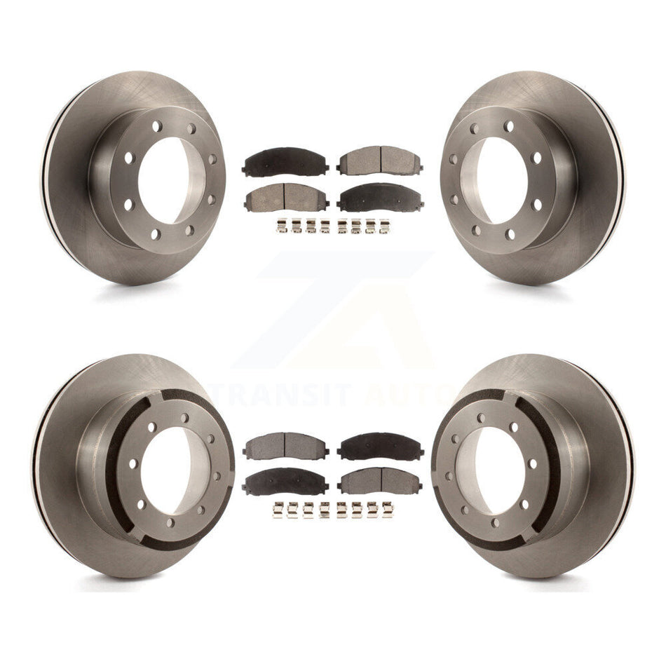 Front Rear Disc Brake Rotors And Ceramic Pads Kit For 2013 Ford F-350 Super Duty 4WD With Dual Wheels K8T-100944
