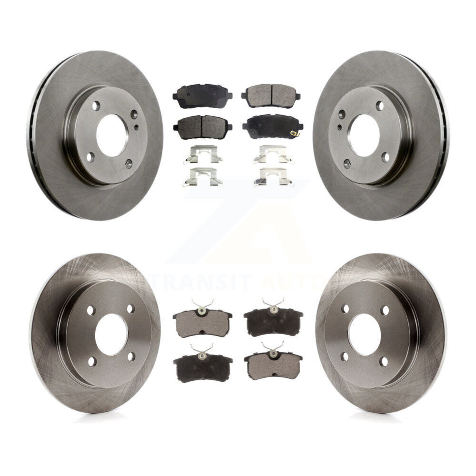 Front Rear Disc Brake Rotors And Ceramic Pads Kit For Ford Fiesta K8T-100969