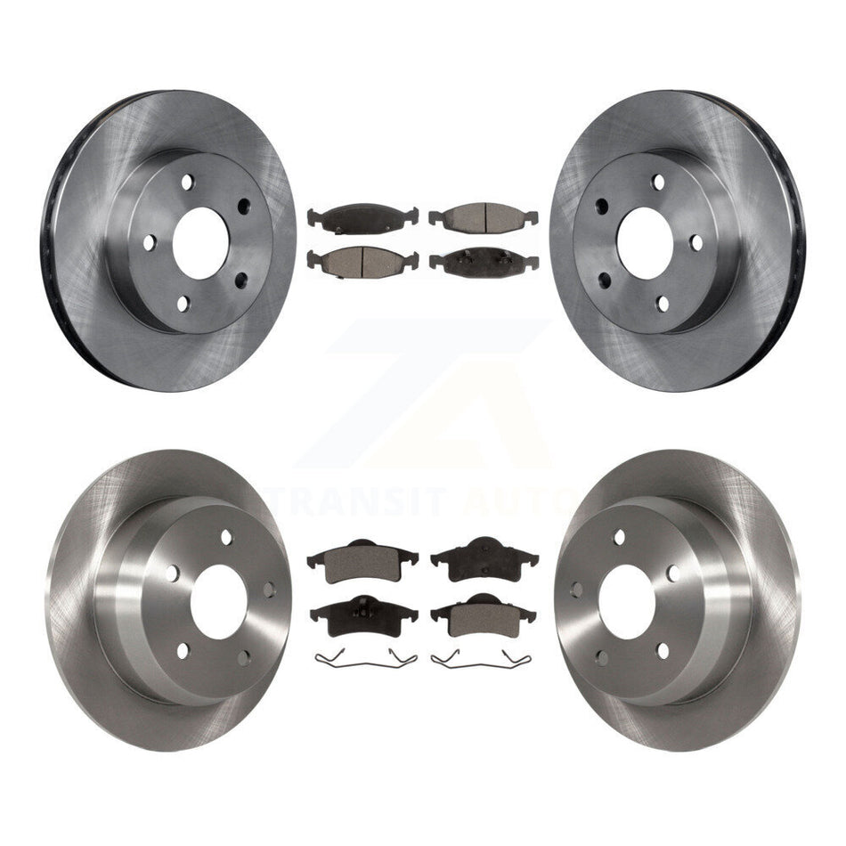 Front Rear Disc Brake Rotors And Ceramic Pads Kit For 1999-2002 Jeep Grand Cherokee With Teves & ATE Caliper K8T-101001