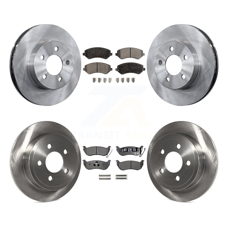 Front Rear Disc Brake Rotors And Ceramic Pads Kit For 2003-2007 Jeep Liberty K8T-101012