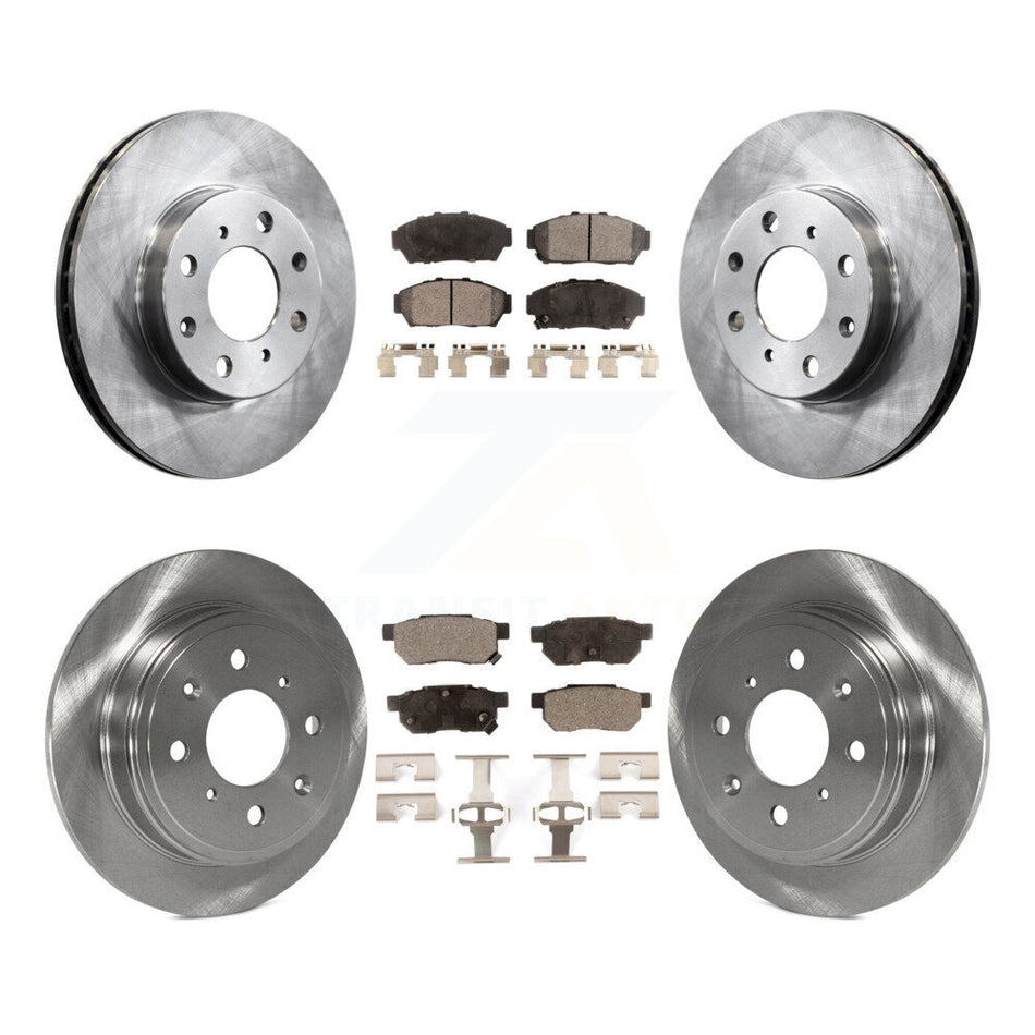 Front Rear Disc Brake Rotors And Ceramic Pads Kit For 1994-1995 Honda Civic EX with Sedan Non-ABS K8T-101082