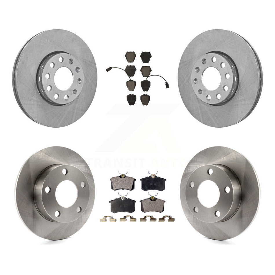 Front Rear Disc Brake Rotors And Ceramic Pads Kit For 2002 Volkswagen Passat AWD with 2.8L With Dual Piston Caliper K8T-101117