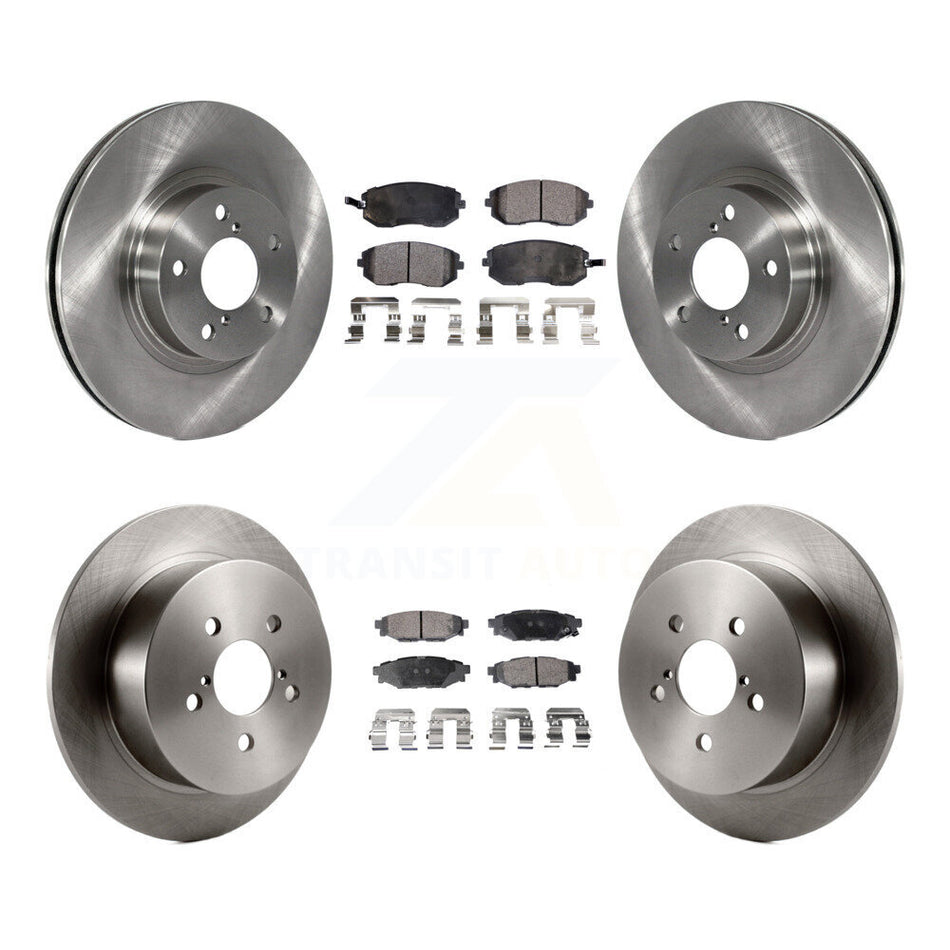 Front Rear Disc Brake Rotors And Ceramic Pads Kit For 2005 Subaru Legacy i Limited With 277mm Diameter Rotor K8T-101129