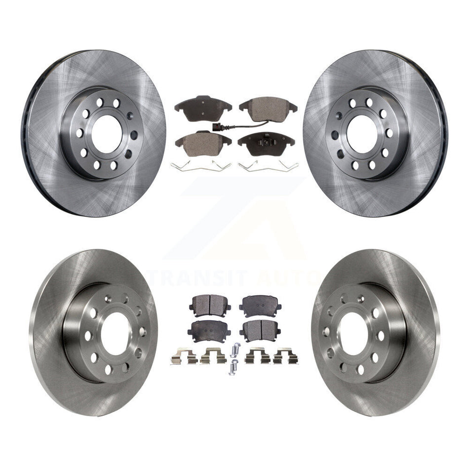 Front Rear Disc Brake Rotors And Ceramic Pads Kit For 2006-2009 Volkswagen Rabbit K8T-101342