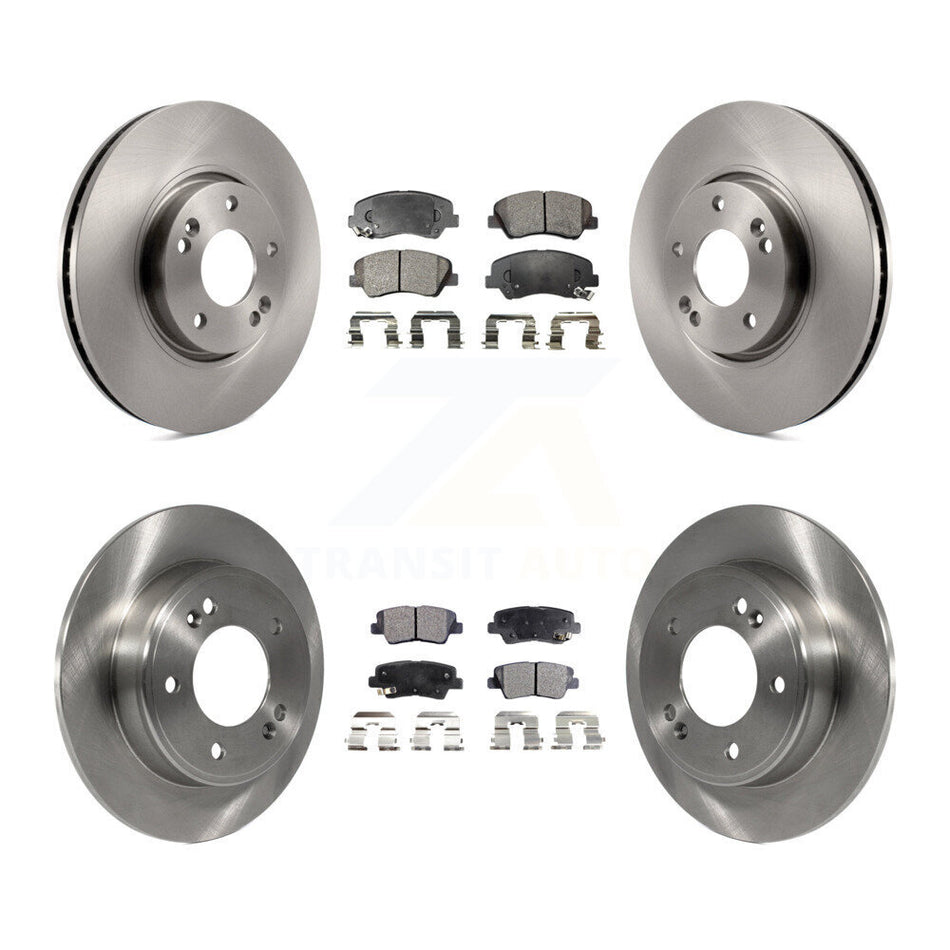 Front Rear Disc Brake Rotors And Ceramic Pads Kit For 2015 Hyundai Veloster Tech RE FLEX SE K8T-101355