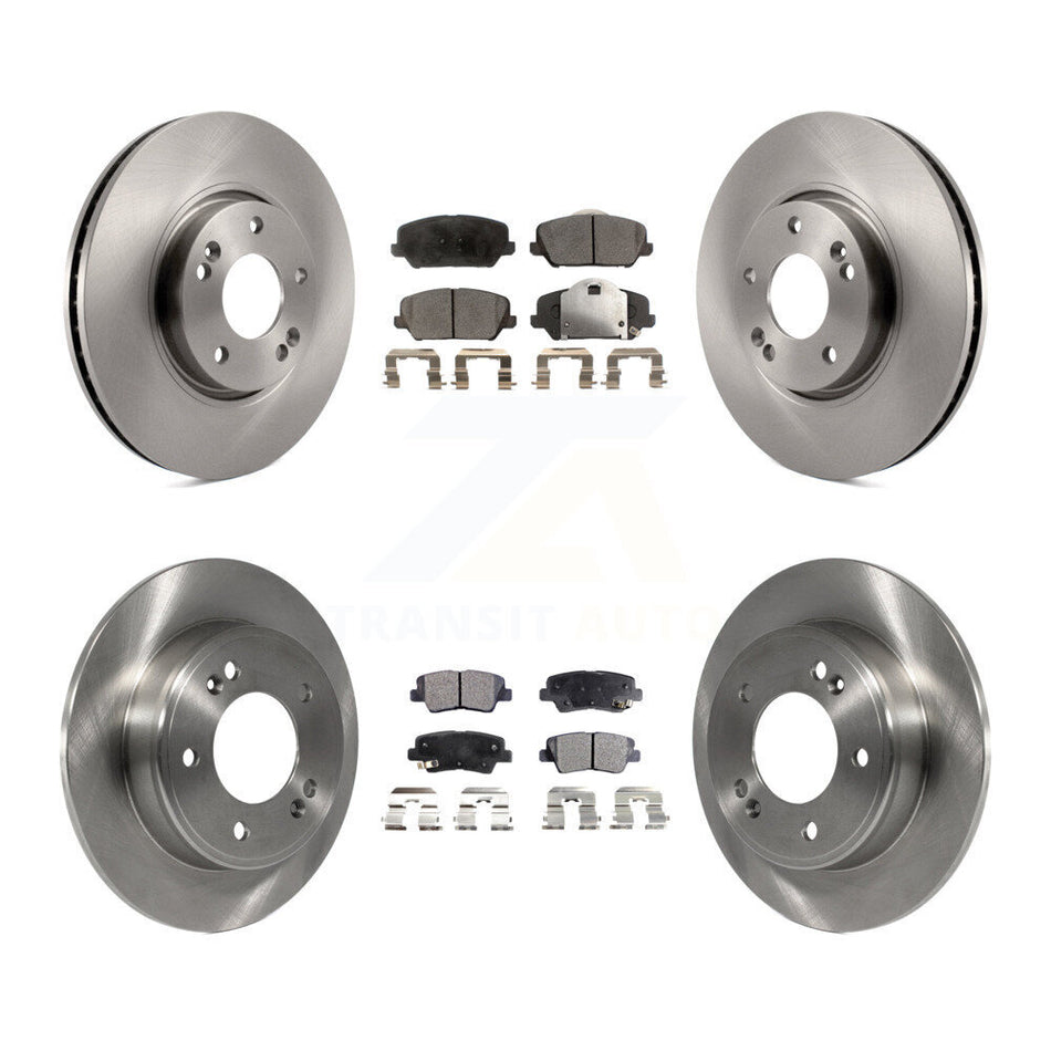 Front Rear Disc Brake Rotors And Ceramic Pads Kit For Kia Forte Forte5 Koup K8T-101356