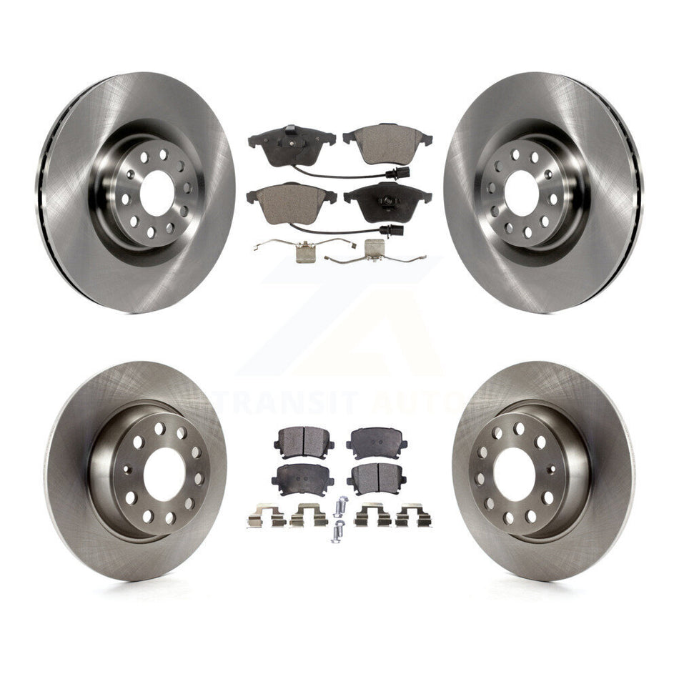 Front Rear Disc Brake Rotors And Ceramic Pads Kit For 2006-2007 Volkswagen Passat FWD with Naturally Aspirated K8T-101373