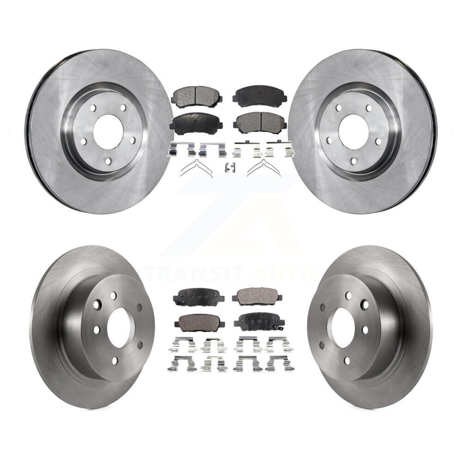 Front Rear Disc Brake Rotors And Ceramic Pads Kit For 2007-2012 Nissan Sentra SE-R Spec V K8T-101453