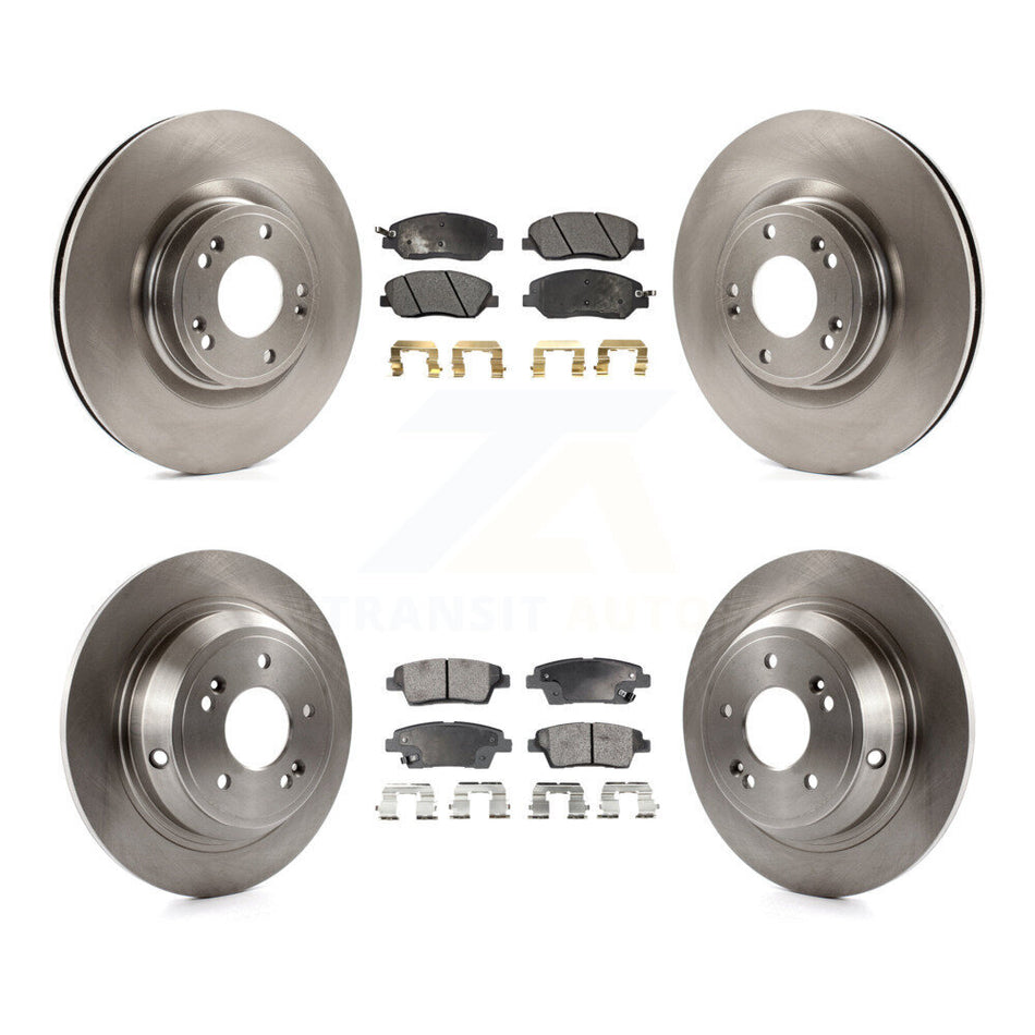 Front Rear Disc Brake Rotors And Ceramic Pads Kit For Hyundai Genesis 3.8L K8T-101493