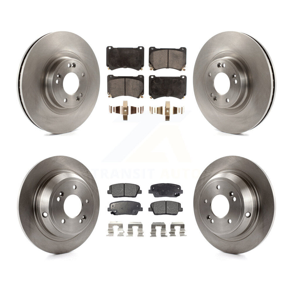 Front Rear Disc Brake Rotors And Ceramic Pads Kit For Hyundai Genesis 4.6L K8T-101495