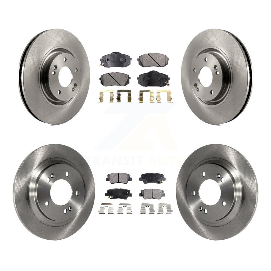 Front Rear Disc Brake Rotors And Ceramic Pads Kit For 2015 Hyundai Sonata GAS engine With Power Operated Parking K8T-101534