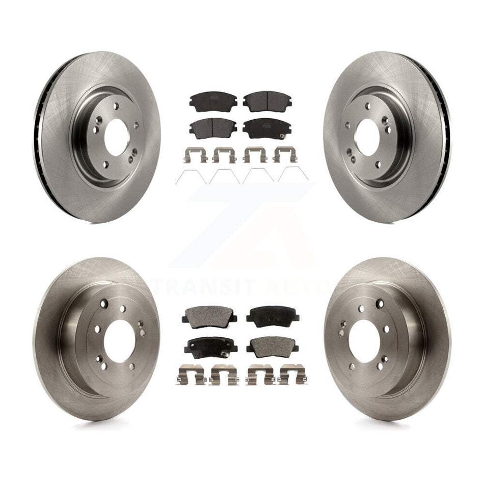 Front Rear Disc Brake Rotors And Ceramic Pads Kit For 2017-2021 Kia Sportage Turbocharged With Manual Parking K8T-101539