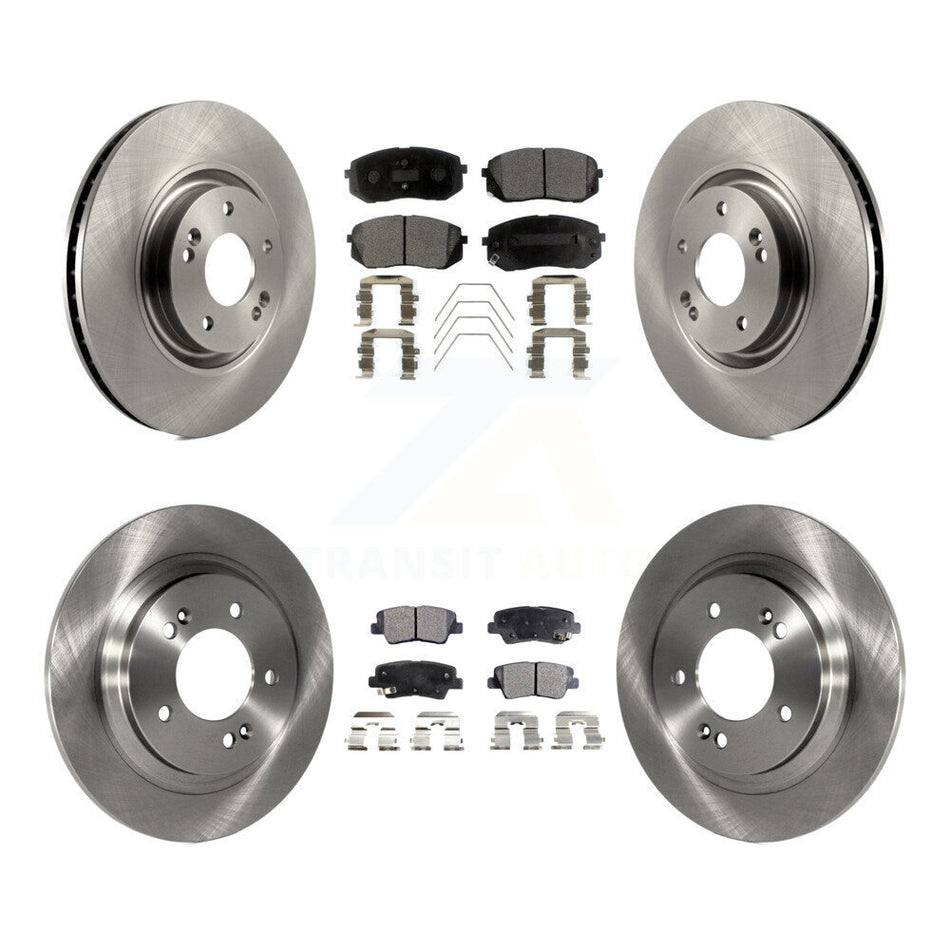 Front Rear Disc Brake Rotors And Ceramic Pads Kit For 2016 Hyundai Sonata GAS engine With Power Operated Parking K8T-101540