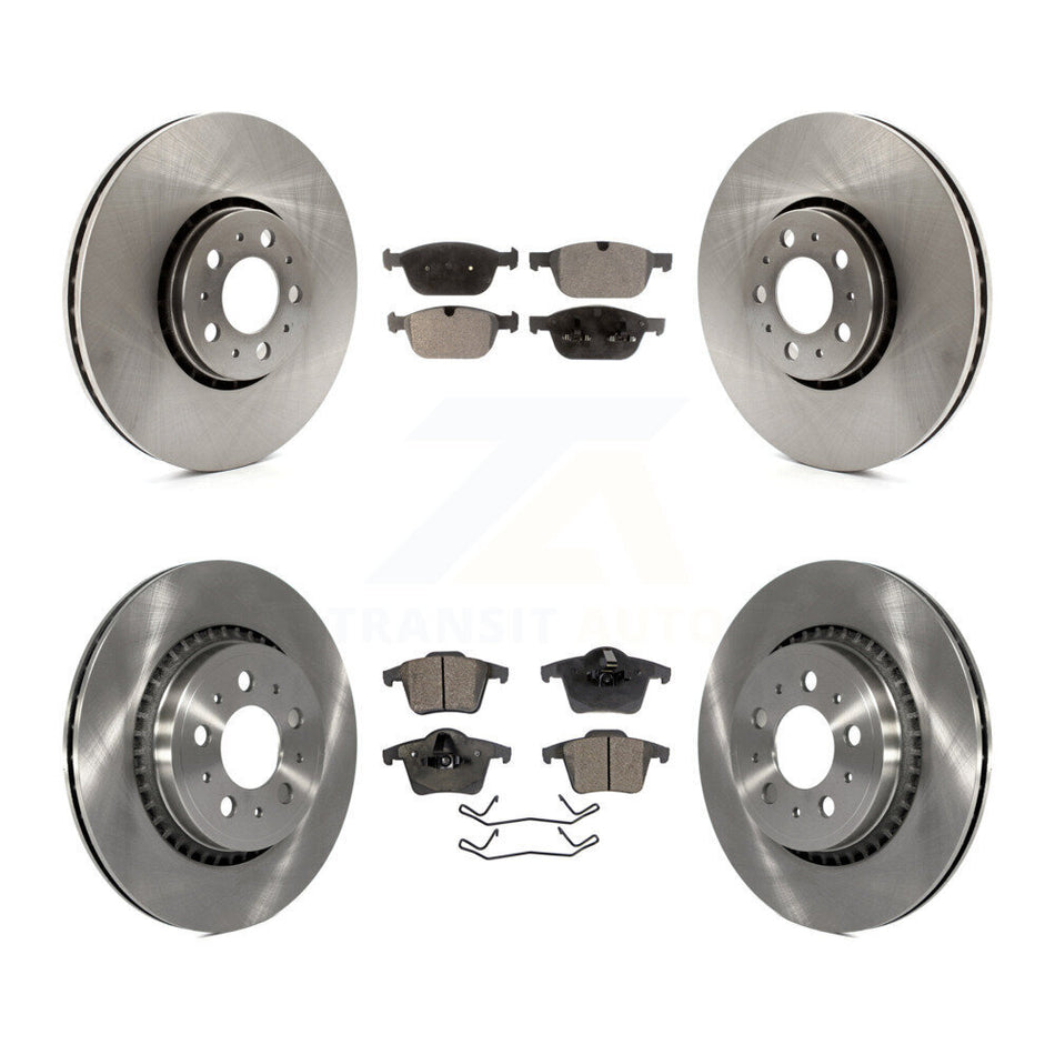 Front Rear Disc Brake Rotors And Ceramic Pads Kit For 2003-2014 Volvo XC90 With 328mm Diameter Rotor K8T-101575