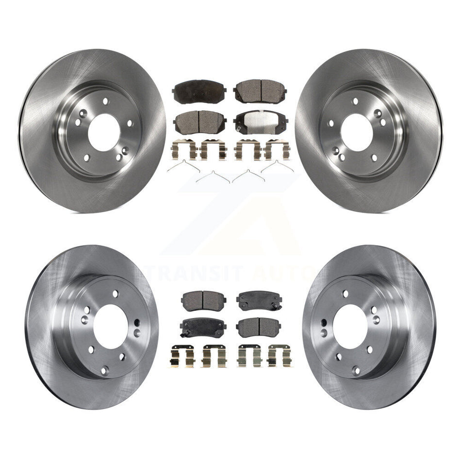 Front Rear Disc Brake Rotors And Ceramic Pads Kit For 2015-2016 Hyundai Sonata GAS engine With Manual Parking K8T-101605