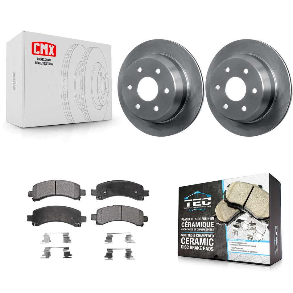 Rear Disc Brake Rotors And Ceramic Pads Kit For 2002-2002 Chevrolet Suburban 1500 Avalanche K8T-101628