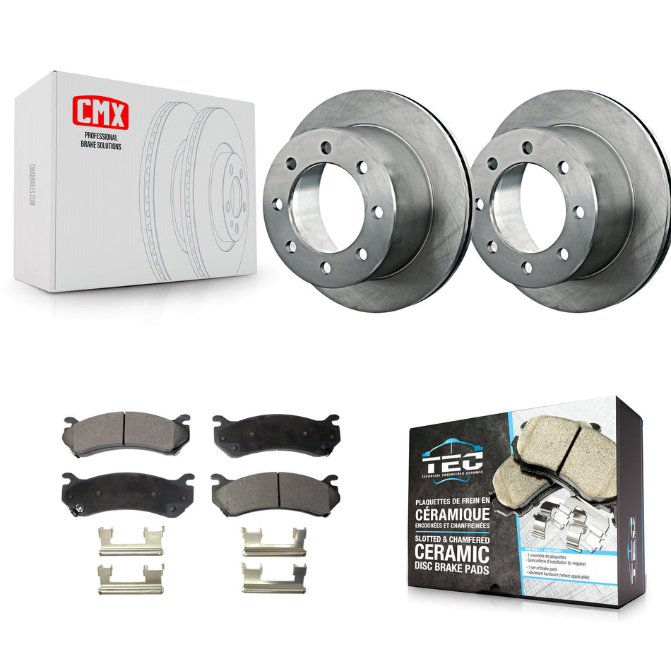 Rear Disc Brake Rotors And Ceramic Pads Kit For 2007 GMC Sierra 3500 Classic With 12000 Lb GVW K8T-101639