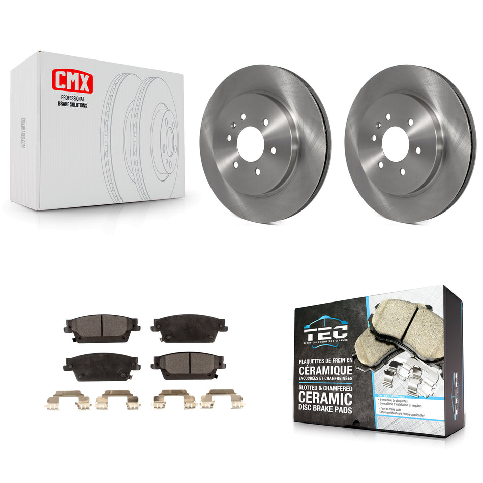 Rear Disc Brake Rotors And Ceramic Pads Kit For Cadillac SRX K8T-101649