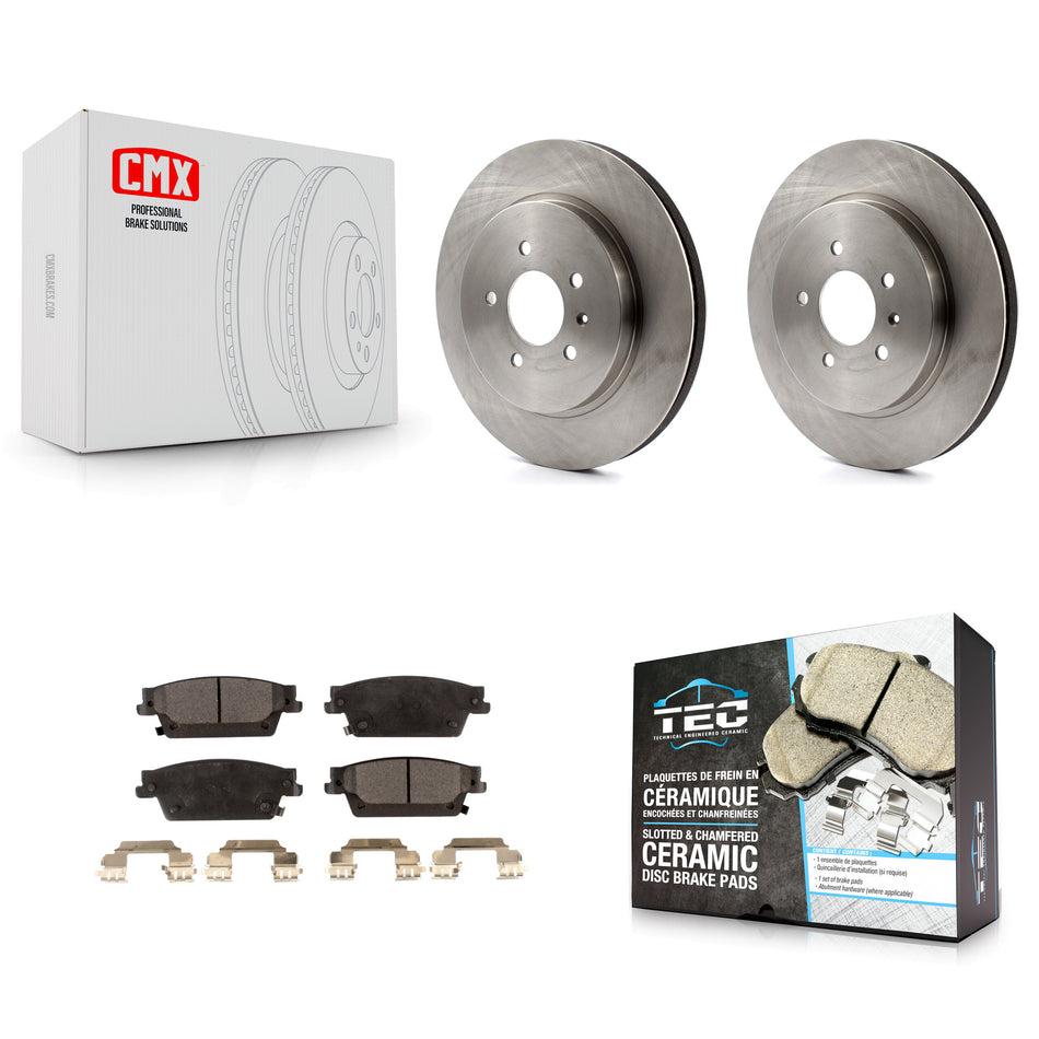 Rear Disc Brake Rotors And Ceramic Pads Kit For Cadillac STS CTS K8T-101654