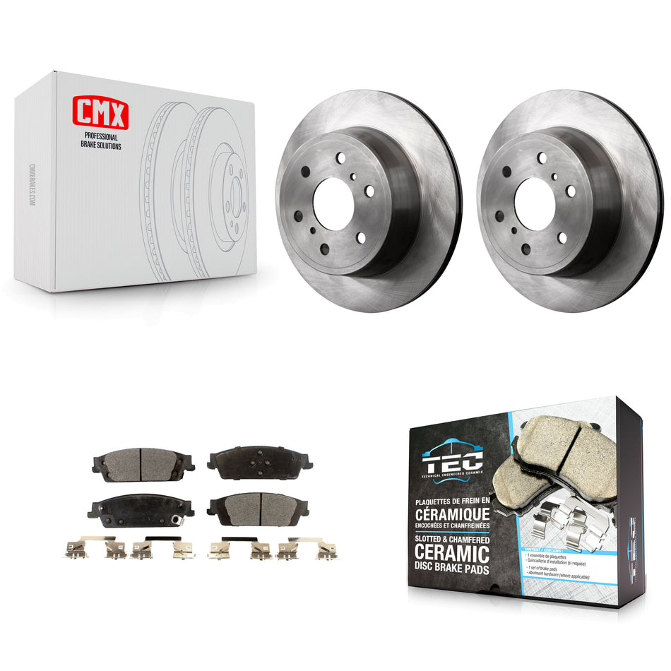Rear Disc Brake Rotors And Ceramic Pads Kit For Chevrolet Silverado 1500 GMC Sierra Tahoe Suburban Yukon Cadillac XL Escalade ESV LD Limited K8T-101662