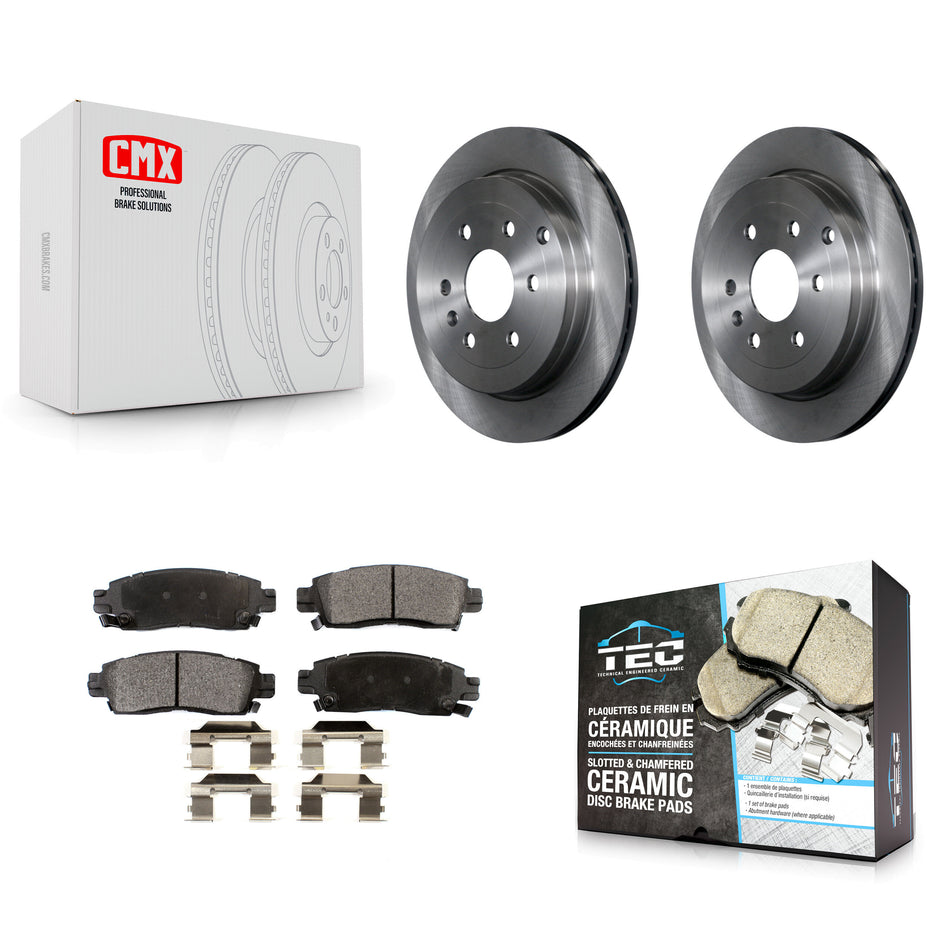 Rear Disc Brake Rotors And Ceramic Pads Kit For Chevrolet Traverse GMC Acadia Buick Enclave Saturn Outlook Limited K8T-101664