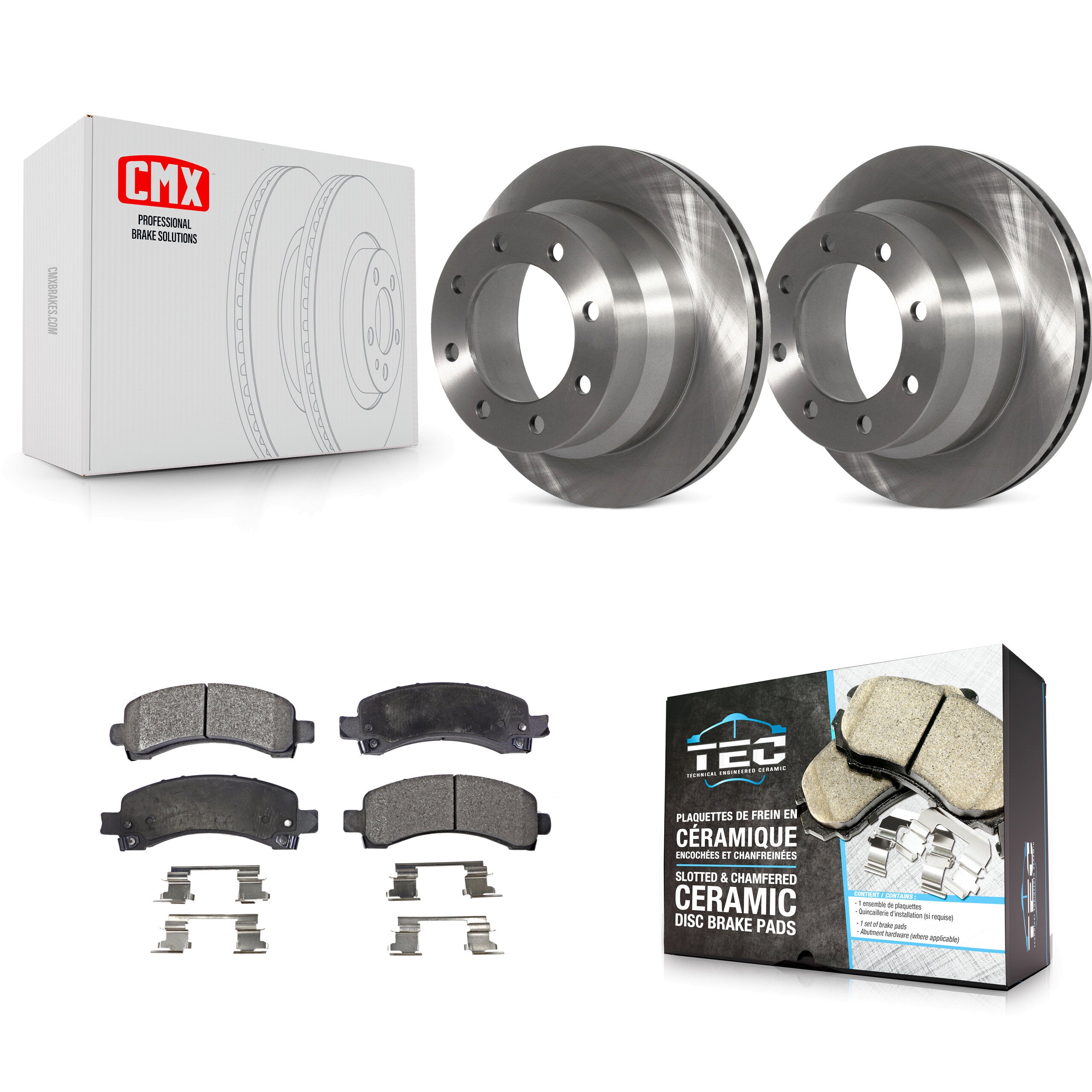 Rear Disc Brake Rotors And Ceramic Pads Kit For Chevrolet Express 4500 K8T-101668