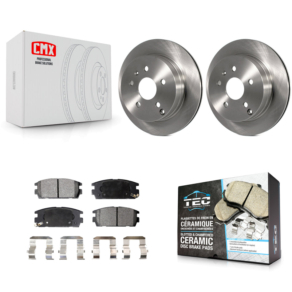 Rear Disc Brake Rotors And Ceramic Pads Kit For 2010-2017 Chevrolet Equinox GMC Terrain K8T-101682
