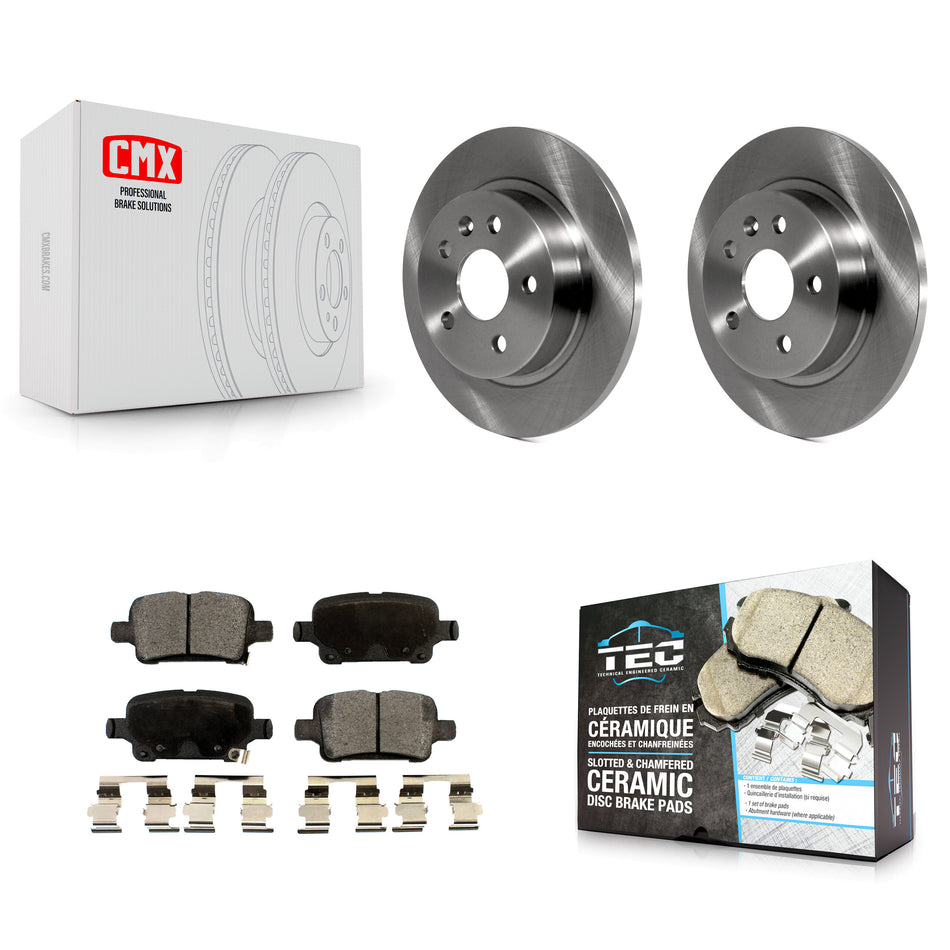 Rear Disc Brake Rotors And Ceramic Pads Kit For 2016 Chevrolet Cruze With 268mm Diameter Rotor K8T-101684