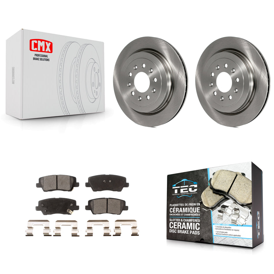 Rear Disc Brake Rotors And Ceramic Pads Kit For Cadillac ATS K8T-101693