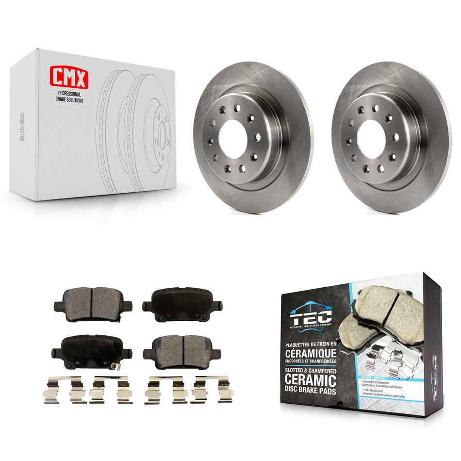 Rear Disc Brake Rotors And Ceramic Pads Kit For Chevrolet Equinox Malibu GMC Terrain Buick LaCrosse Regal TourX K8T-101694