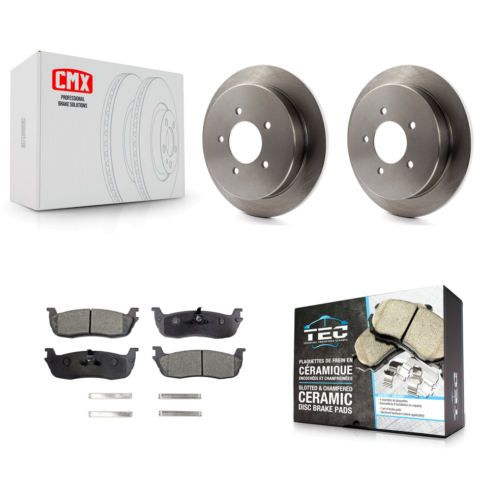 Rear Disc Brake Rotors And Ceramic Pads Kit For Ford F-150 Expedition Lincoln Navigator K8T-101700