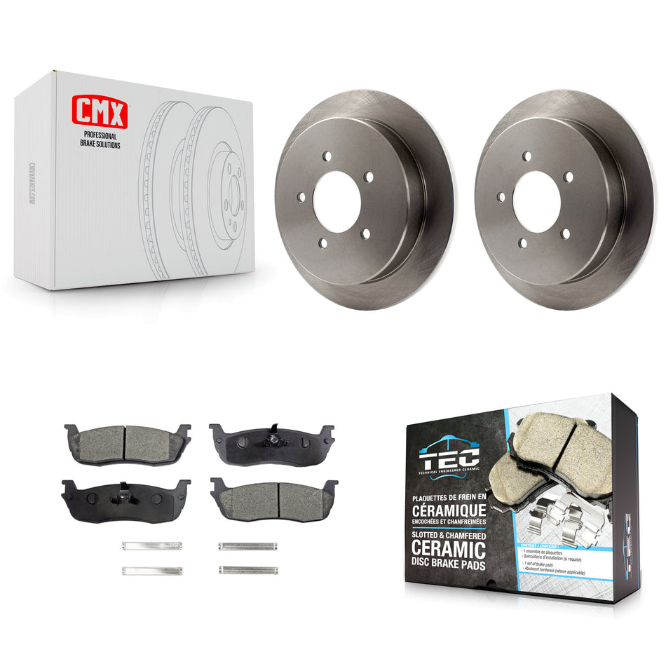 Rear Disc Brake Rotors And Ceramic Pads Kit For Ford F-150 Expedition Lincoln Navigator K8T-101700
