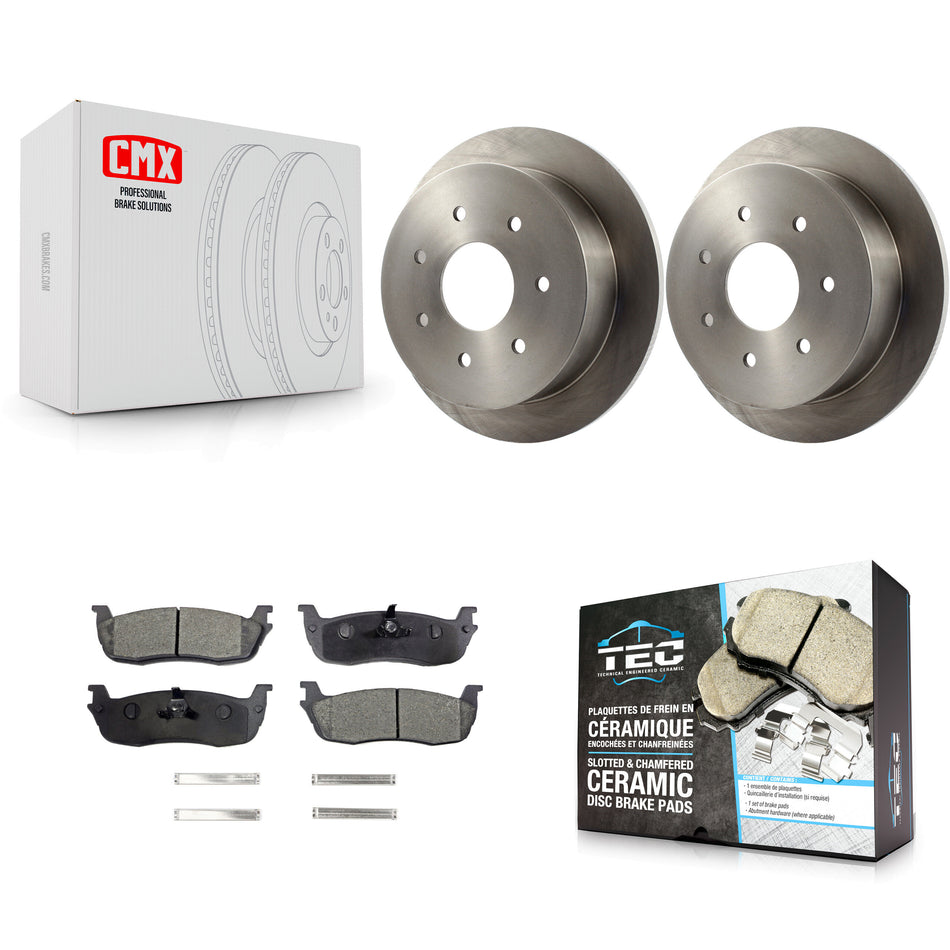 Rear Disc Brake Rotors And Ceramic Pads Kit For Ford F-150 F-250 HD K8T-101701